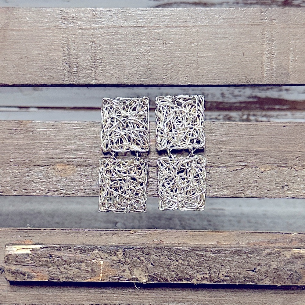 Sterling Silver 925 Great Shape Solid Mesh Wire W… - image 1